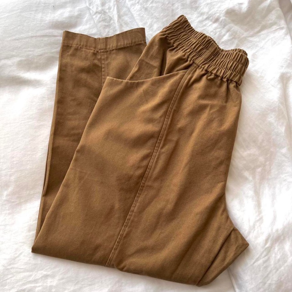 elizabeth suzann studio clyde work pants in clay upcycled cotton canvas